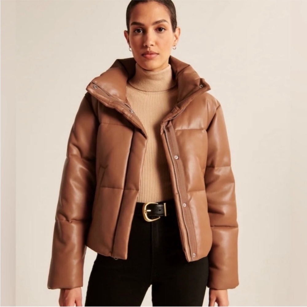 Abercrombie & Fitch Faux Leather Puffer